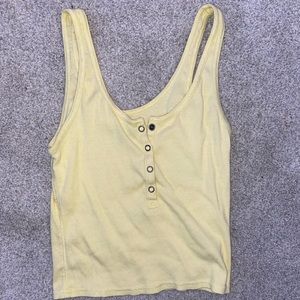 yellow wild fable button down tank top